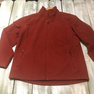 Duluth Trading Co. Jacket Mens Sz L Red Shoreman Fleece Windproof Heavy Thick